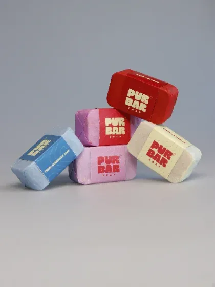 All five PUR BAR soaps together