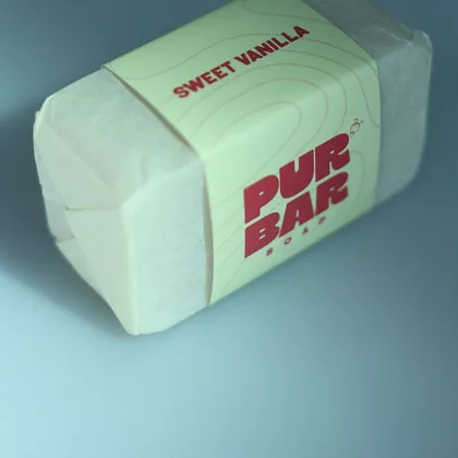 Sweet Vanilla soap bar in its pale green wrapper
